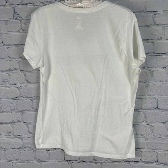 Hanes Women's Nano-T 100% Cotton Penn State V-Neck Tee Shirt, Size Medium, White - Picture 5 of 5